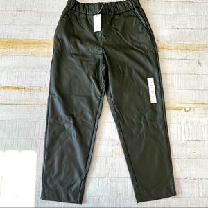 a new day | Olive green vegan leather pants size Medium NWT high waisted